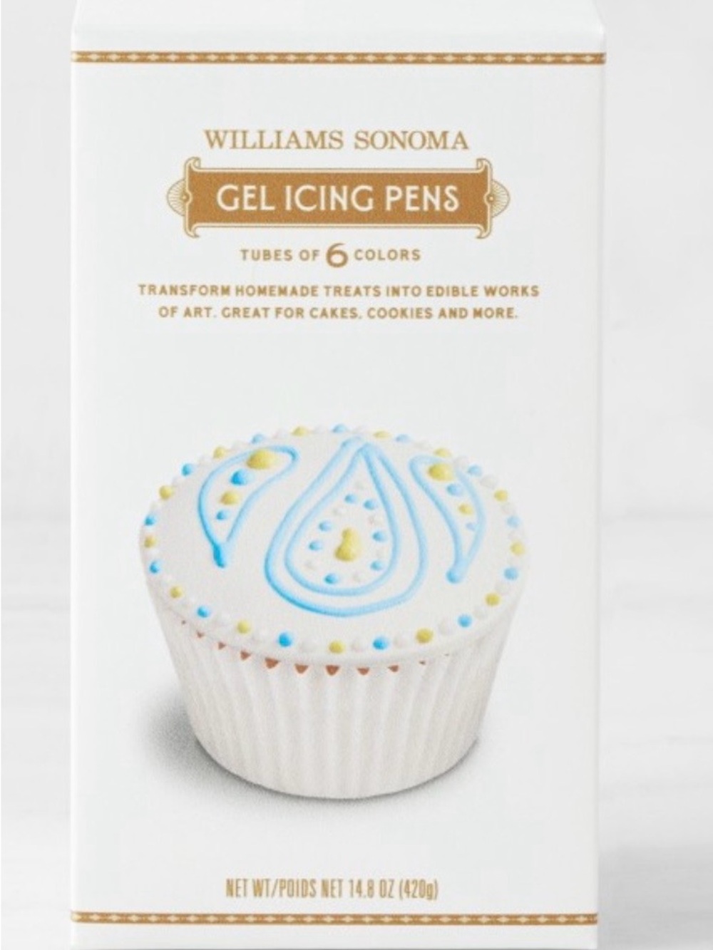 Williams Sonoma Gel Icing Pens - White with Blue and Yellow Accents